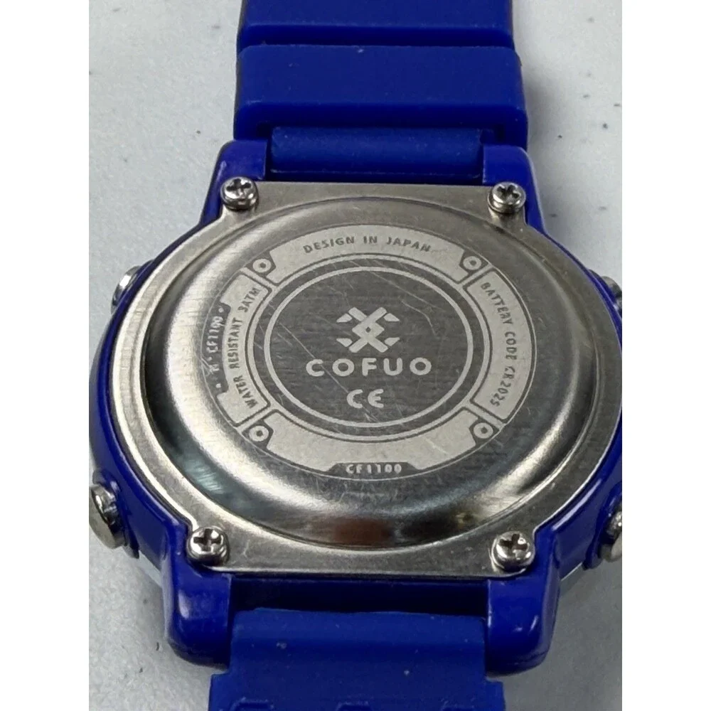 Cofuo Blue Digital Sports Watch 34mm Alarm Chronograph 3ATM